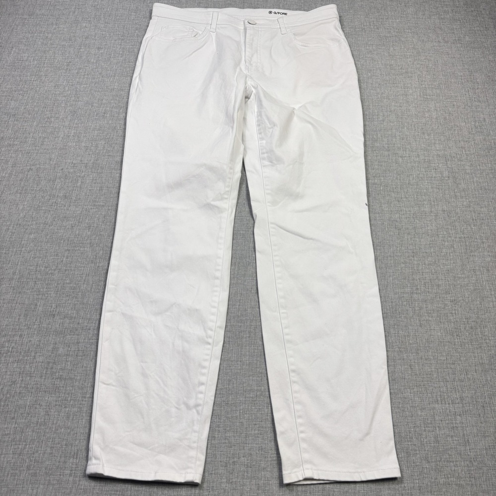 G/FORE Pants Womens 10 White Chino Twill Flat Front Pockets Zip Casual
